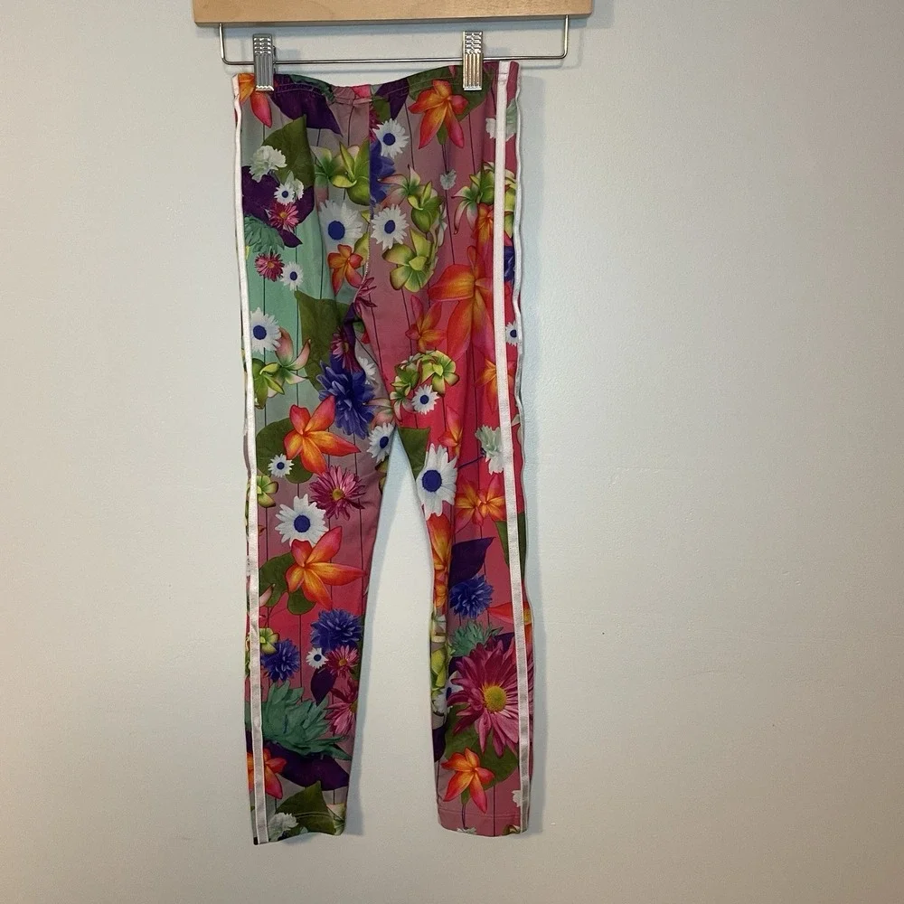 Adidas Girls Athletic Leggings Size S Bright‎ Floral